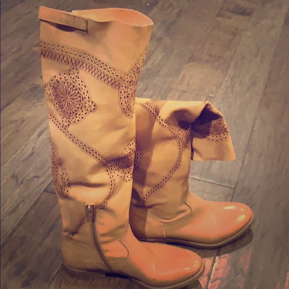 Gianluca Tambolini tall tan leather boots